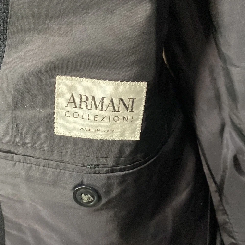 Armani Collezioni for Saks Fifth Avenue blazer‎ jacket plaid grey